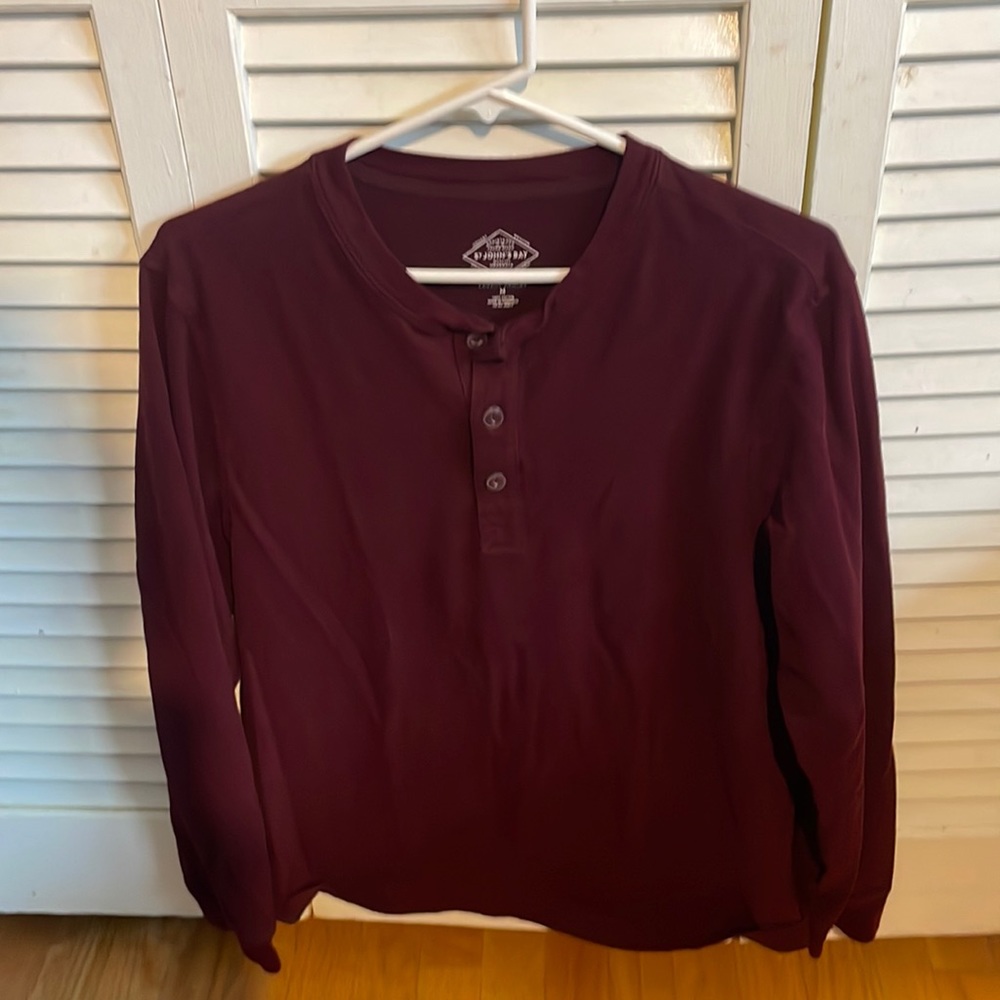 St John’s Bay Henley, Men’s, Maroon, Medium